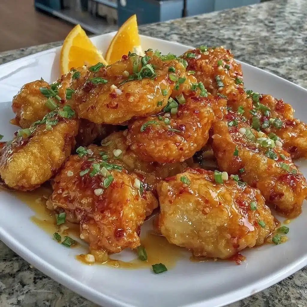 Delicious air fryer orange chicken served with rice and vegetables