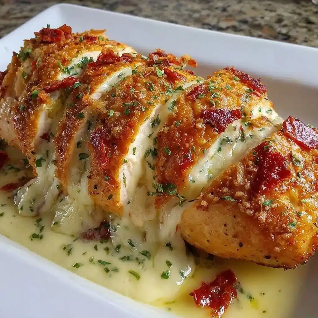 Delicious stuffed chicken breast with cheese ready to serve