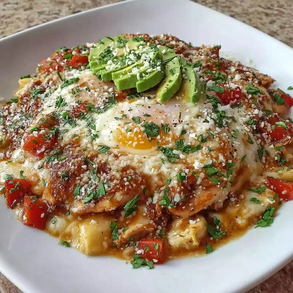 Delicious Chicken Enchilada Bowl with vibrant toppings and garnishes
