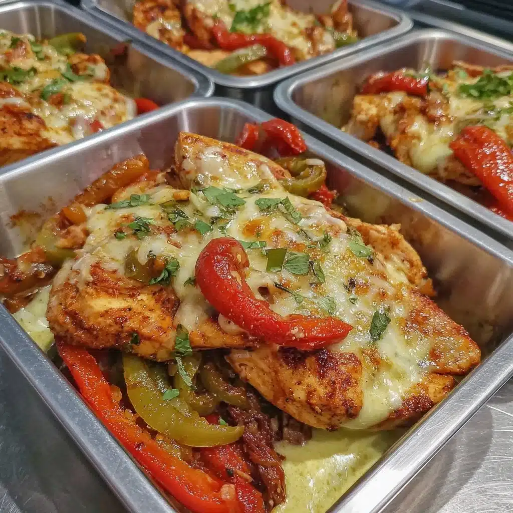 Delicious chicken fajita meal prep bowls with colorful veggies and spices