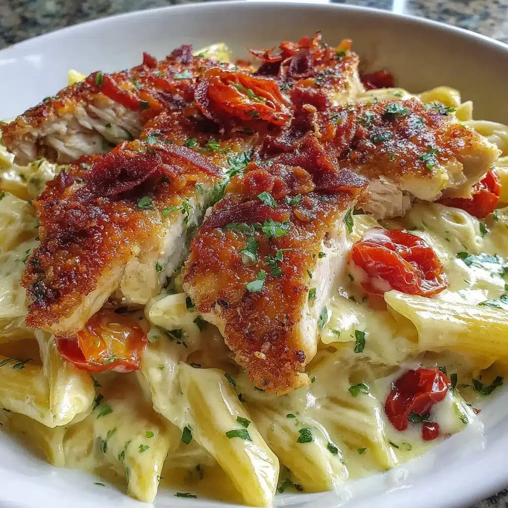 Delicious Crac Chicken Penne served in a bowl with fresh herbs