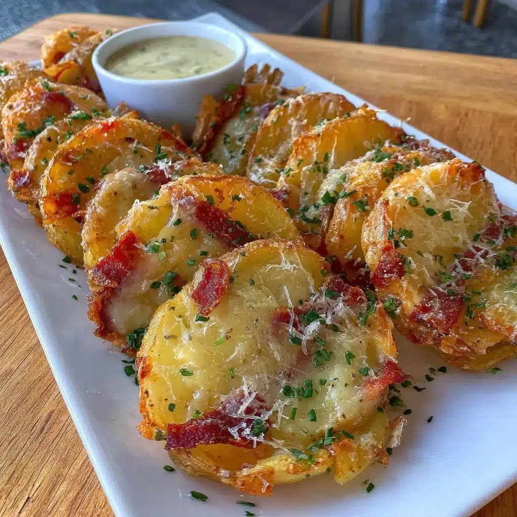 Crispy air fryer sliced potatoes served on a plate