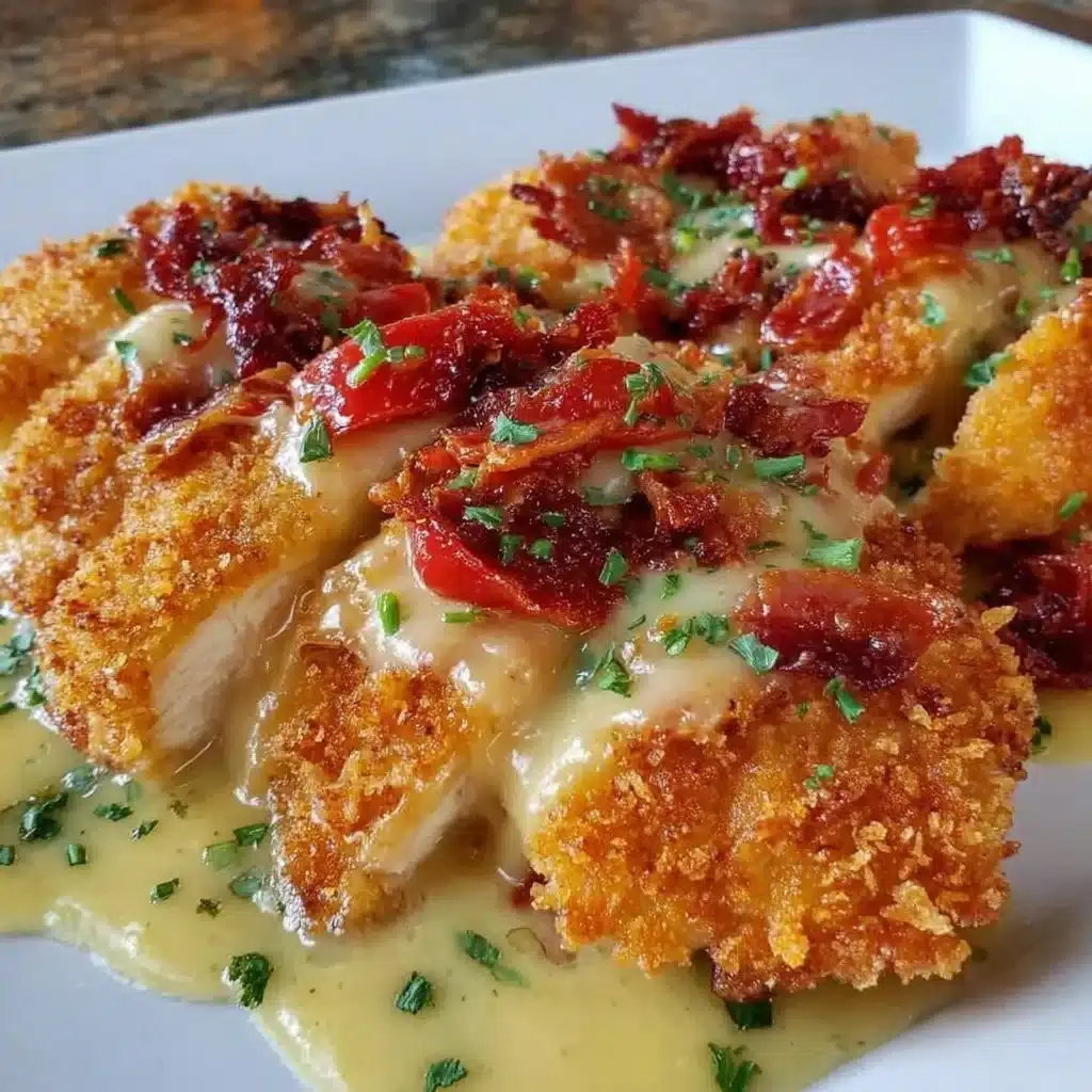 Crispy Cheddar Chicken with a golden crust and juicy inside