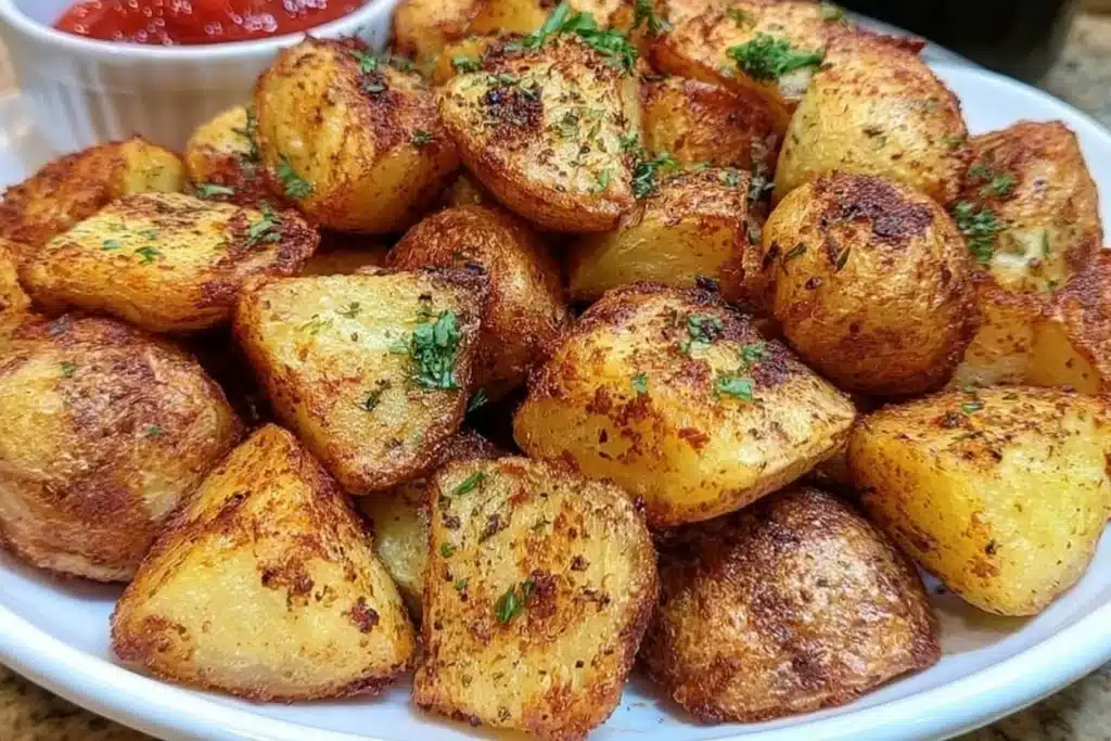 Air fryer crispy potatoes served in a bowl as a delicious side dish