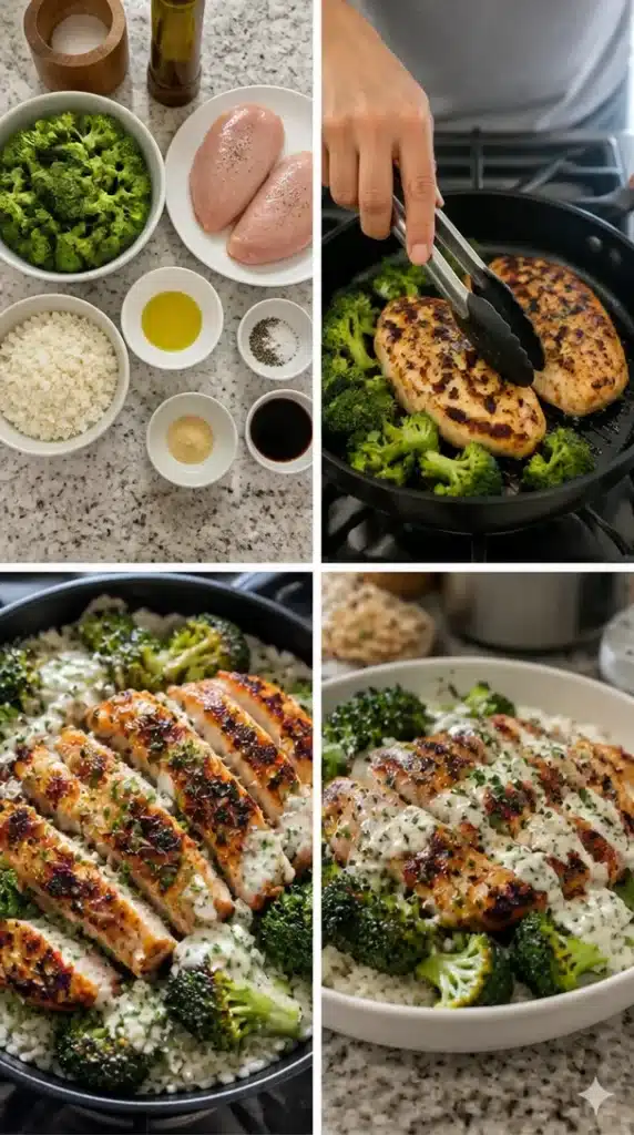 Easy grilled chicken and broccoli bowls for a healthy meal option