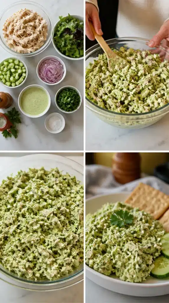Delicious Green Goddess Chicken Salad with fresh greens and creamy dressing