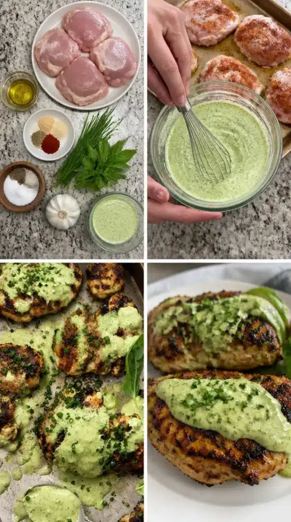 Delicious grilled boneless chicken thighs ready to serve.