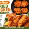 Crispy air fryer fried chicken served with a side of vegetables