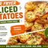 Crispy air fryer sliced potatoes served on a plate