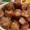 Air fryer steak bites cooked to perfection, juicy and tender for a quick meal.